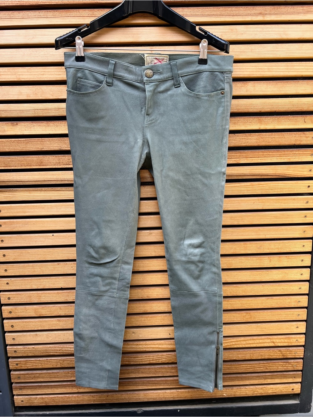 Current/Elliott Skinny stretch leather Jeans with Ankle Zips